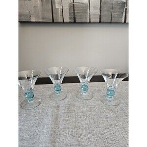 Apollo Cerulean (Blue Stem) Liquor Glass By Bryce (Set Of 4)